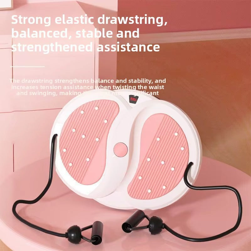 Rotating waist twisting disc fitness equipment for women's home fitness, slimming, stepping, silent with tension rope
