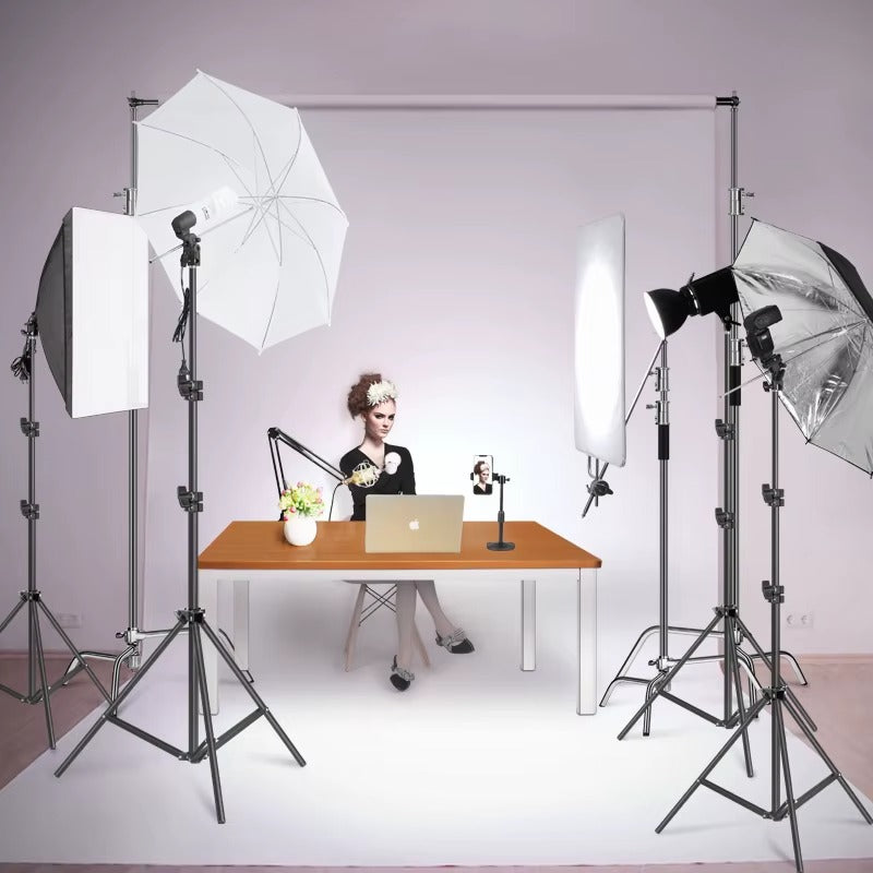 Studio Photography Light Flash Speedlight Umbrella Stand 1m 1.5m 2m 1/4 head Holder Bracket Tripod Lighting Studio Kits