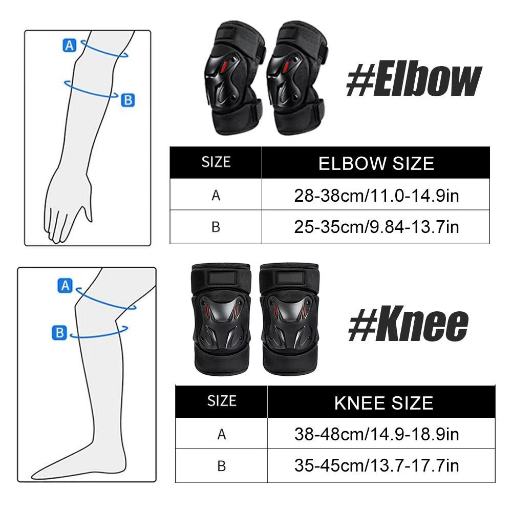 1Pair Knee Brace Elbow Protection Pads Shock Absorption Keep Warm Motorcycle Knee Elbow Pads Safety Protector for Outdoor