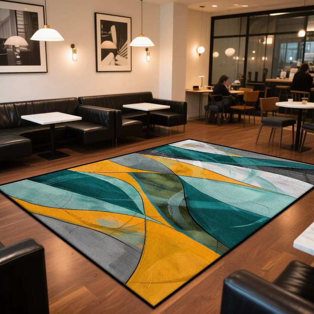 CARPET FOR LIVE ROOM Washable Large Area Rugs Abstract Style Area Rug Non-slip Decoration Home Modern Red Entrance Door Mat