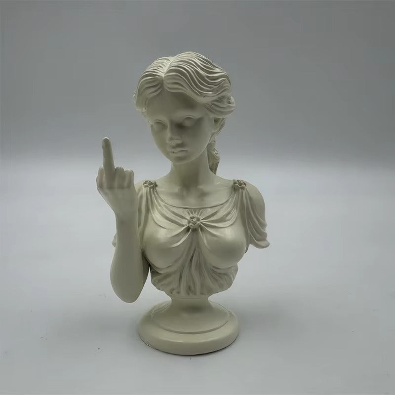 Vienna Goddess Middle Finger Funny Resin Statue Home Interior Garden Office Table Personalized Decorations Crafts Special Gifts
