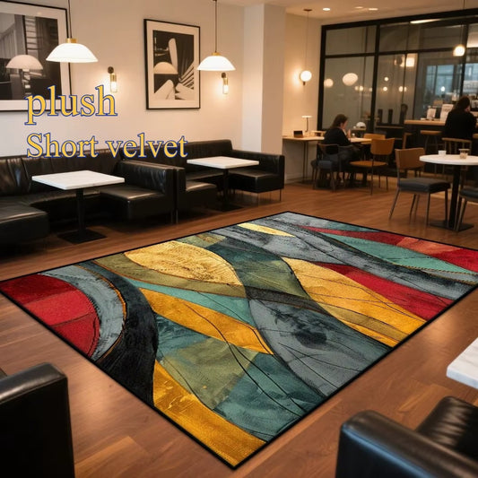 CARPET FOR LIVE ROOM Washable Large Area Rugs Abstract Style Area Rug Non-slip Decoration Home Modern Red Entrance Door Mat