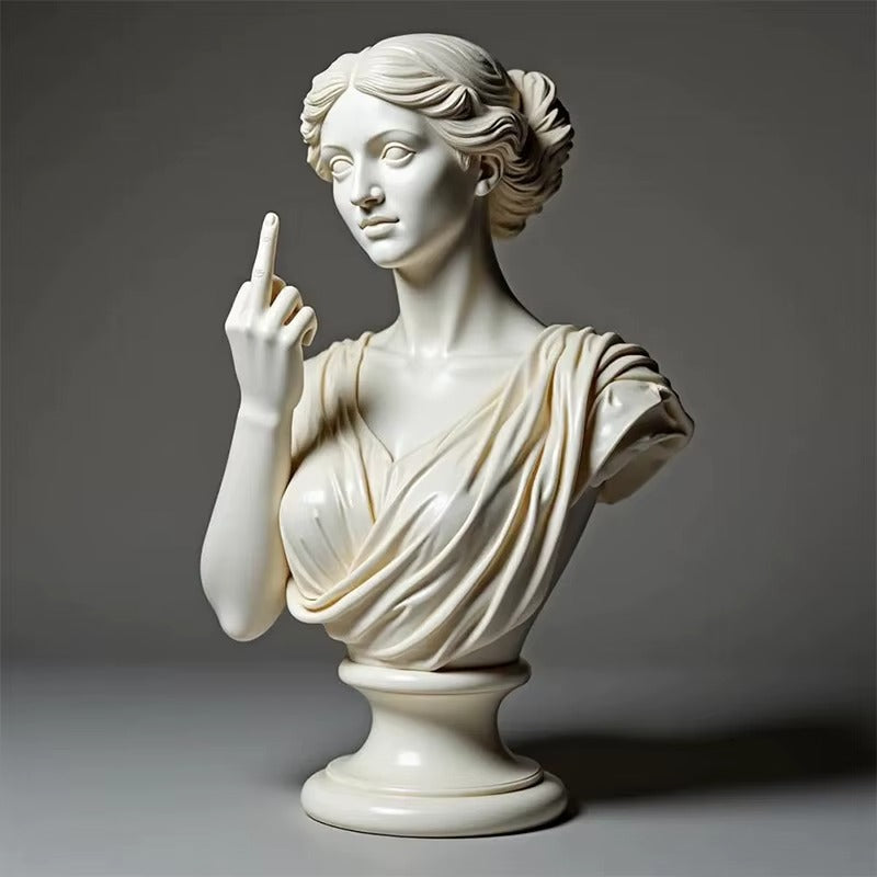 Vienna Goddess Middle Finger Funny Resin Statue Home Interior Garden Office Table Personalized Decorations Crafts Special Gifts