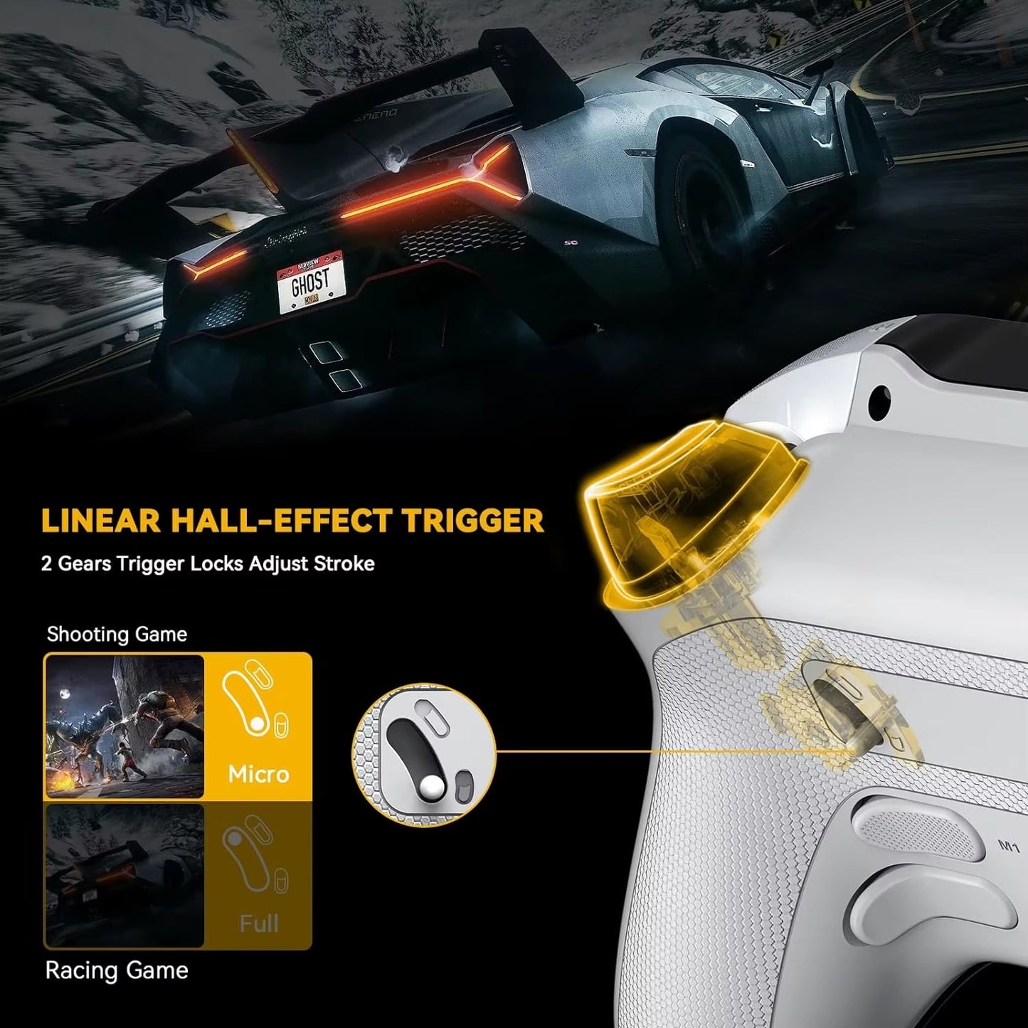 Wireless Gaming Controller Mamba One V2 for iOS/Android/Switch/PC Hall Effect Stick RGB Light 1800mAh with Charging Dock