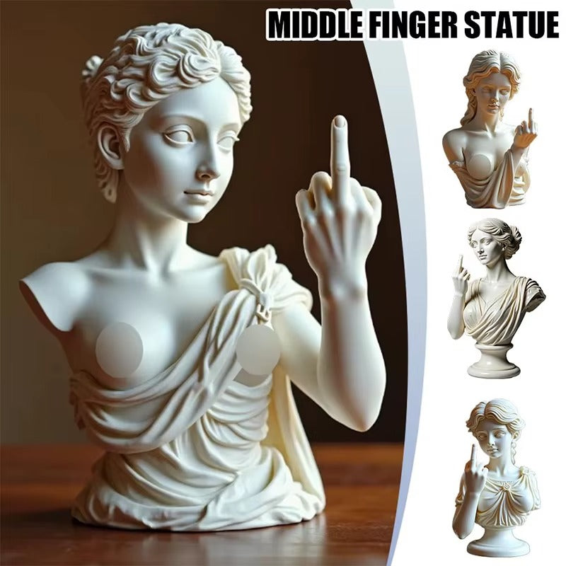 Vienna Goddess Middle Finger Funny Resin Statue Home Interior Garden Office Table Personalized Decorations Crafts Special Gifts