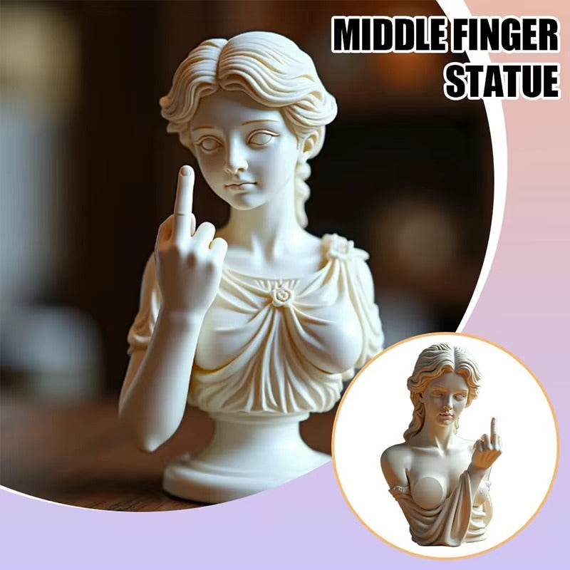 Vienna Goddess Middle Finger Funny Resin Statue Home Interior Garden Office Table Personalized Decorations Crafts Special Gifts